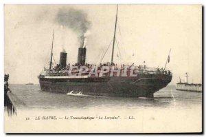 Old Postcard Boat Le Havre The Transatlantic Lorraine