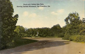 Boulevard, Golden Gate Park Sjowing Garfield Monument San Francisco California  