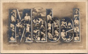 Vtg 1908 Mabel Large Letter Name Women Photos Images Rotograph Co Postcard