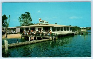 DAYTONA BEACH, Florida FL~ Inlet Harbor INLET GRILL Halifax River 1960s Postcard