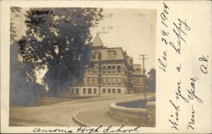 Ansonia Connecticut CT High School 1904 Used Real Photo Postcard