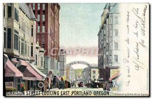 Postcard Old Street Looking East Portland Oregon