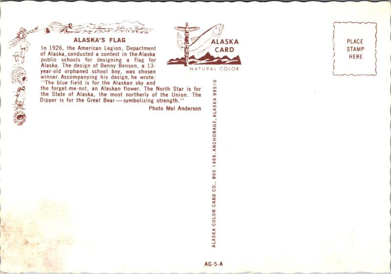 Alaska's Flag AK Alaska Unused Vintage Postcard D34