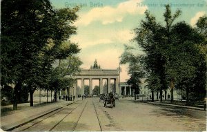 Vintage Postcard Gruss Aus Berlin Platz Hinter Dem Brandenberger Tor