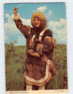 Postcard Eskimo Girl in Full Dress, Alaska