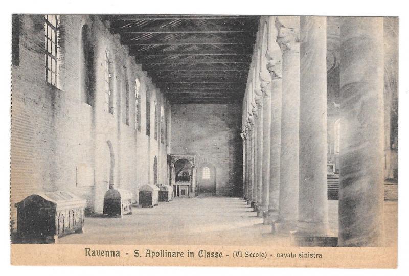 Italy Ravenna Basilica S Apollinare in Classe Church Interior Left Nave Postcard