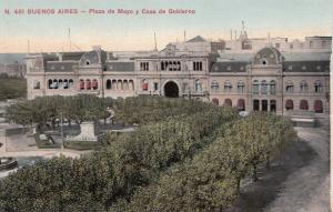 B77026 plaza de mayo y casa de gob  buenos aires argentina scan front/back image