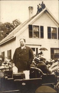 President William H Taft at Rockland Maine ME c1910 Real Photo Postcard