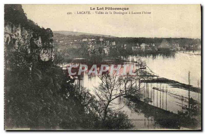 Postcard Old Lacave Vallee de la Dordogne Lacave winter