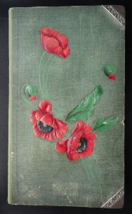 Edwardian Embossed Poppies POSTCARD ALBUM 175 UK TOPOGRAPHICAL Postcards