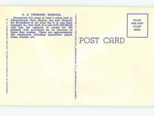 Unused Linen US VETERANS HOSPITAL Albuquerque New Mexico NM J9360