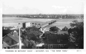 Panorama Bathurst The Paper Town New Brunswick Canada Real Photo 1950s postcard