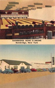 Bainbridge New York Bainbridge Bowl o Drome Bowling Alley Postcard AA83121