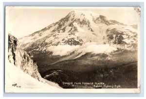 Vintage Sunrise From Pinnacle Glacier Rainer Park Real Photo RPPC Postcard P141