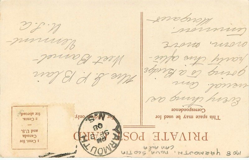 1908 Yarmouth Nova Scotia Canada Vickery Multi View Postcard 24-10221