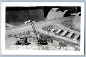 Pickstown SD Postcard RPPC Flood Control Tunnels Spillway Ft. Randall Dam Oneill