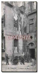 Old Postcard Firemen L & # 39attaque fire