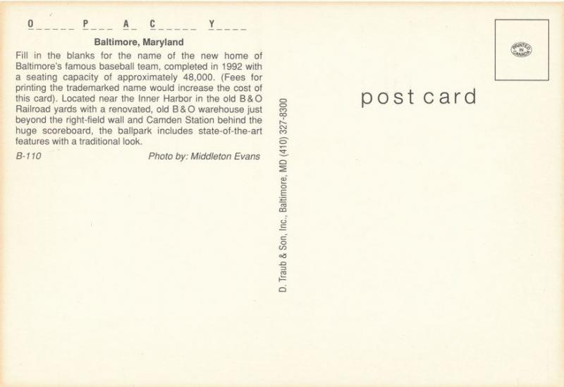 Camden Yards Baseball Stadium - Baltimore MD, Maryland and Aerial City View