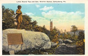 Little Round Top and Gen. Warren Statue Gettysburg, Pennsylvania PA s 