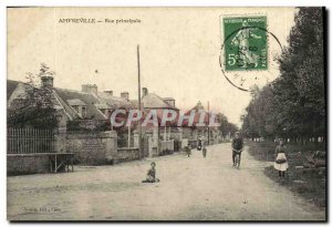 Old Postcard Amfreville Main Street