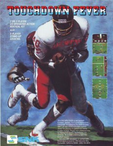 TOUCHDOWN FEVER ORIGINAL VIDEO ARCADE FLYER Vintage Retro Art UNUSED