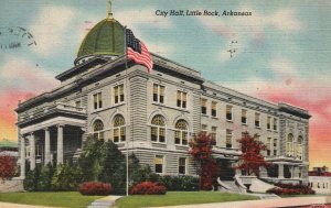 Vintage Postcard 1948 City Hall Little Rock Arkansas by Colourpicture 