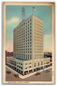 c1940 Allis Hotel Exterior Building Wichita Kansas KS Vintage Antique Postcard