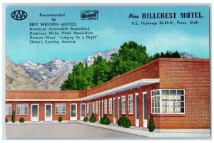 c1940 Hillcrest Motel Highways Motor Duncan HInes Provo Utah UT Vintage Postcard