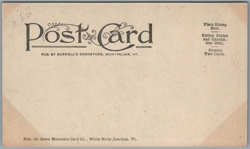 WHITE RIVER JUNCTION VT MAPLE STREET ANTIQUE POSTCARD