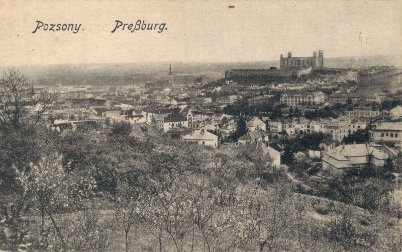 Slovakia Bratislava Panorama Vintage Postcard 08.11 