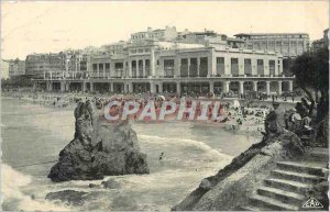 Old Postcard Biarritz - The Beach in front of the Casino