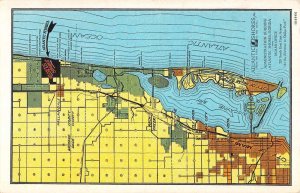 Atlantic Shores Florida Landmark Map Antique Postcard KK1061