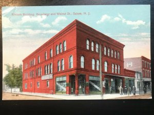 Vintage Postcard 1907-1915 Mecum Building Broadway & Walnut Sts Salem New Jersey