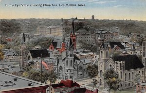 Churches Birds Eye View Des Moines, Iowa  