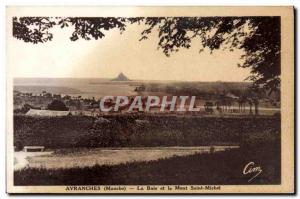 Old Postcard Avranches Bay and Mont Saint Michel