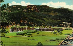 Estes Park Chalets Rocky Mountain Range National Park CO Linen Postcard VTG UNP 