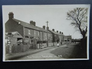 Suffolk TRIMLEY The Street showing CYCLE REPAIR SHOP / SHED c1919 RP Postcard