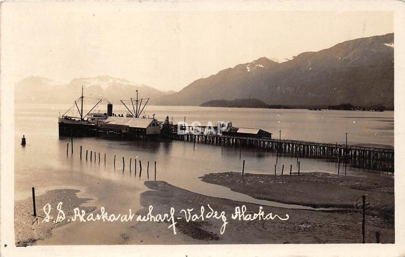 B92/ Valdez Alaska AK Real Photo RPPC Postcard 1936 S.S. Yukon Ship 