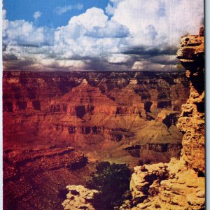 c1950s Grand Canyon, AZ Beautiful Color Chrome Cumulus Clouds Rare View PC A234
