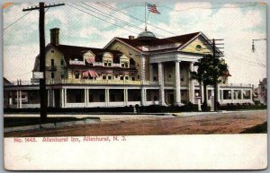 Allenhurst, New Jersey Postcard ALLENHURST INN Hotel / Street View - Dated 1912 