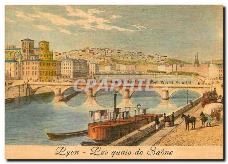 Postcard Modern Lyon Saone Docks