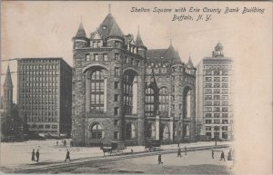 Postcard Shelton Square With Erie County Bank Building Buffalo NY