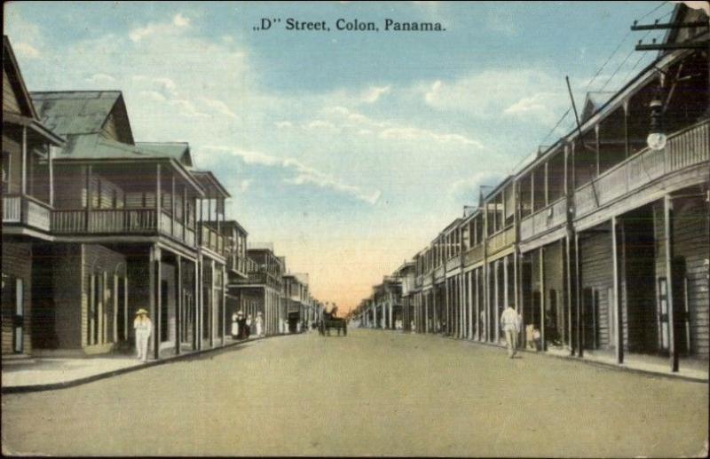 Colon Panama D Street c1910 Postcard 