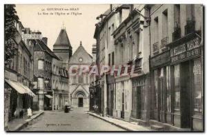 Old Postcard Gournay en Bray Street of & # & # 39eglise and 39eglise