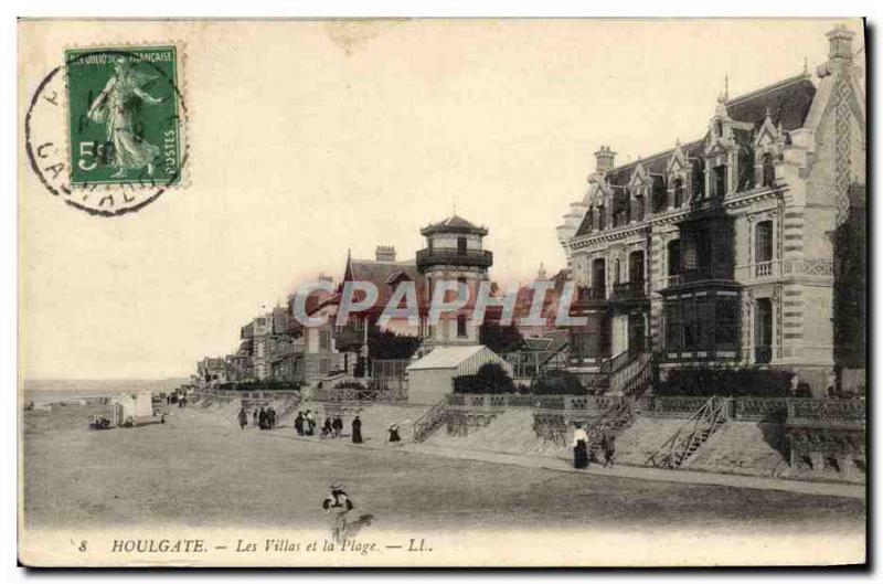 Old Postcard Houlgate Villas and Beach