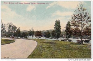 New York Rochester Main Drive and Lake In Seneca Park 1912