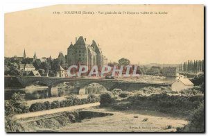 Old Postcard Solesmes Sarthe General view of the Abbey and Vallee de la Sarthe