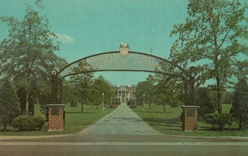 Front Gate National Home Daughters of America Tiffin Ohio OH Vintage Postcard