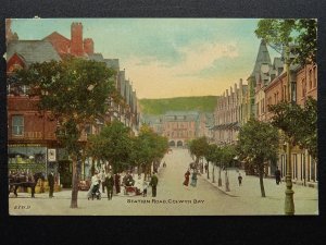 Wales COLWYN BAY Station Road shows JAMESON'S WHISKEY Sign c1911 Postcard