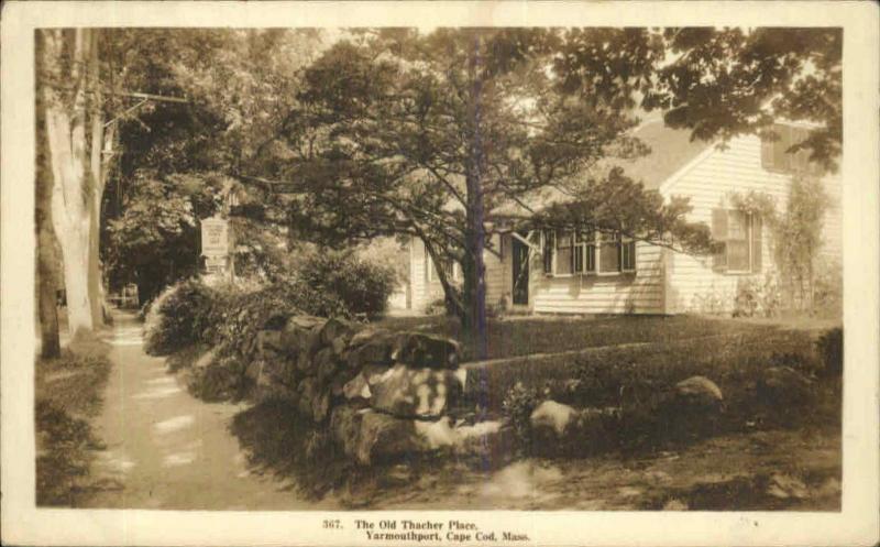 CAPE COD MA YARMOUTHPORT Old Thacher Place #367 Old Real Photo Postcard